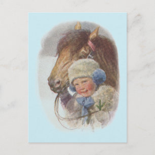 Antique Vintage The Winter Pony Horse Postcard