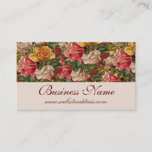Antique Vintage Themed Roses Business Cards