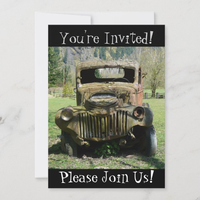 Antique Vintage Truck Retirement Party Invitation (Front)