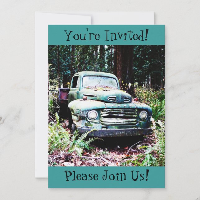 Antique Vintage Truck Retirement Party Invitation (Front)