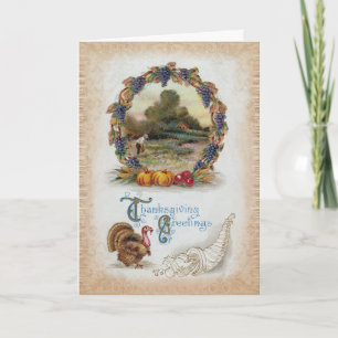 Antique  Vintage Turkey Thanksgiving Holiday Card