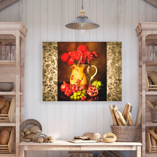 Antique Vintage Vase Fruit Flower  Canvas Print (Creator Uploaded)