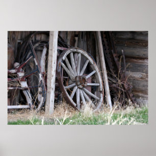 Antique Wagon Wheel Poster