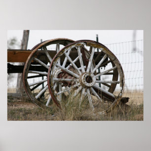 Antique Wagon Wheel Poster
