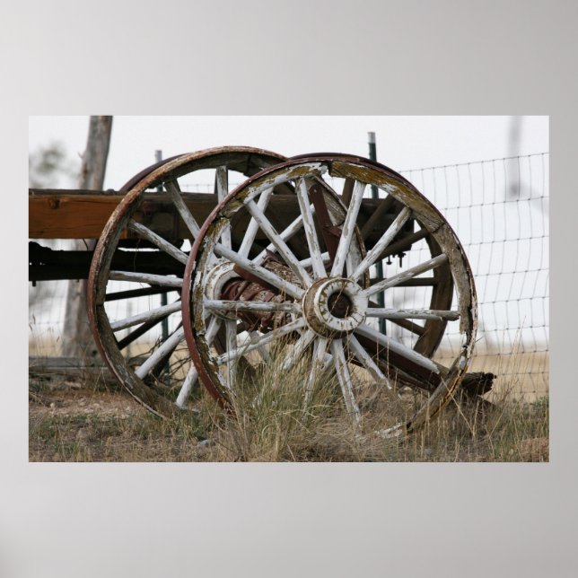 Antique Wagon Wheel Poster (Front)