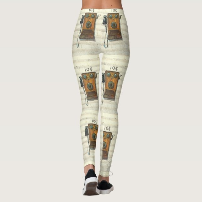 antique wall phone leggings (Back)