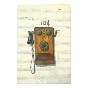 antique wall phone photo print