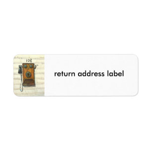 antique wall phone return address label
