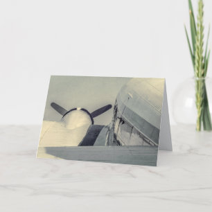 Antique War Aeroplane Black and White Aviation Card
