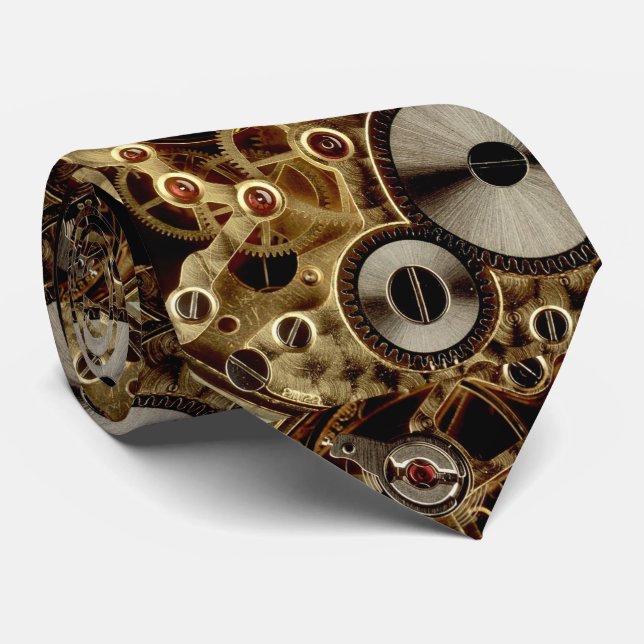 Antique Watch Mechanism Tie (Rolled)