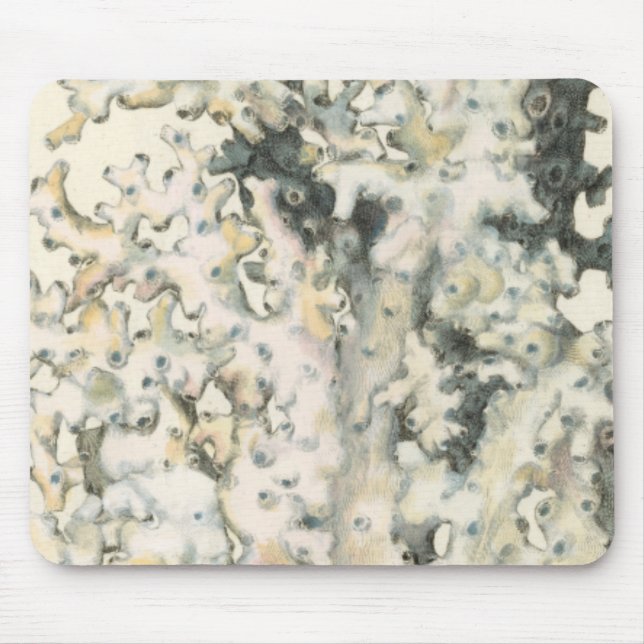 Antique Watercolor Coral Mouse Mat (Front)