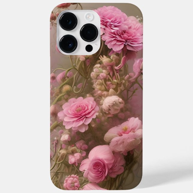ANTIQUE WATERCOLOR PINK FLOWERS Case-Mate iPhone CASE (Back)