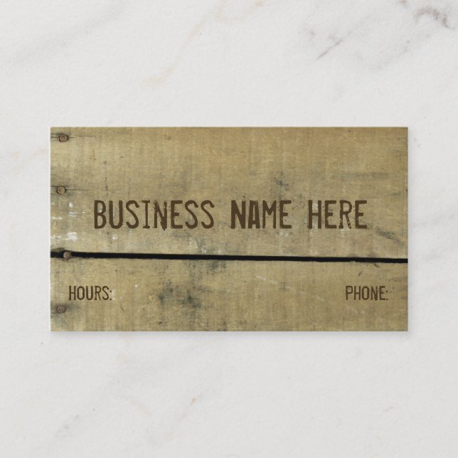 Antique Weathered Reclaimed Wood Business Card (Front)