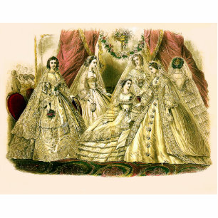 Antique Wedding Bridal Photo Sculpture Magnet