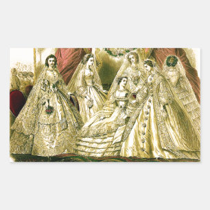 Antique Wedding Bridal Rectangular Sticker