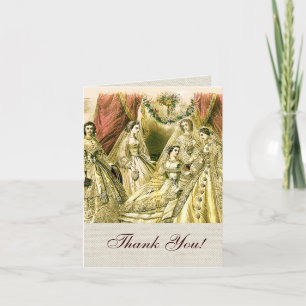 Antique Wedding Bridal Thank You Card