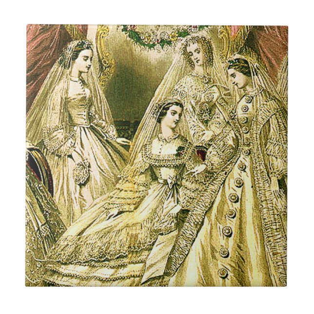 Antique Wedding Bridal Tile (Front)