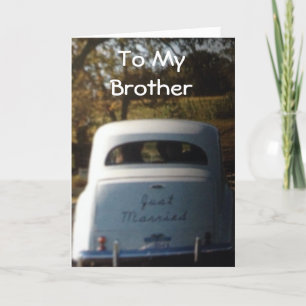 ANTIQUE WEDDING CAR FOR BROTHER'S WEDDING DAY CARD