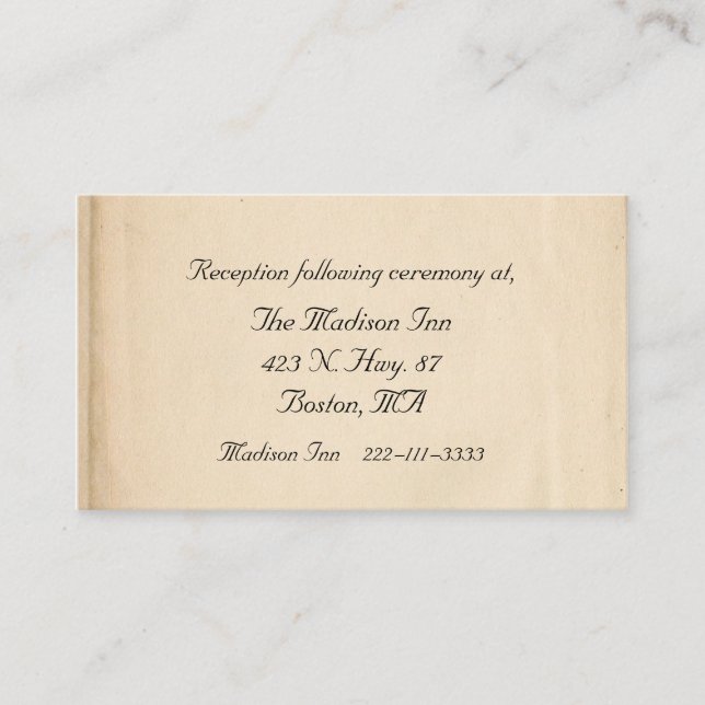 Antique Wedding enclosure cards (Front)