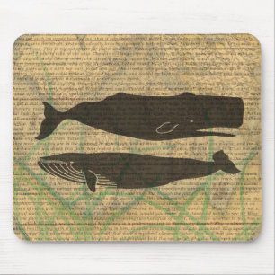 Antique Whale Nautical Sea Life Mouse Mat