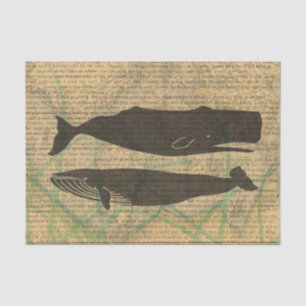 Antique Whale Nautical Sea Life Tissue Paper