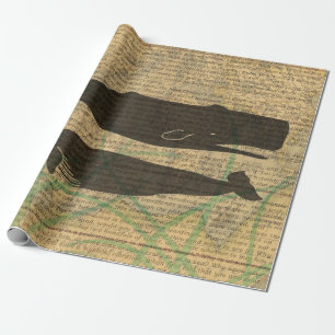 Antique Whale Nautical Sea Life Wrapping Paper