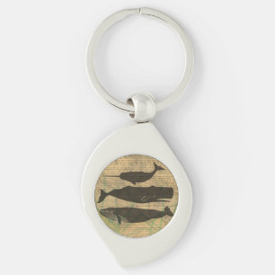 Antique Whale Nautical Vintage Ocean Sea Life Key Ring