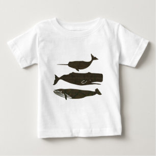  Antique Whale Nautical: Vintage Sea Life  Baby T-Shirt