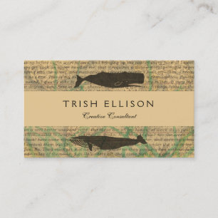  Antique Whale Nautical: Vintage Sea Life  Business Card