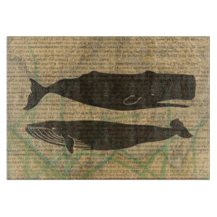  Antique Whale Nautical: Vintage Sea Life  Cutting Board