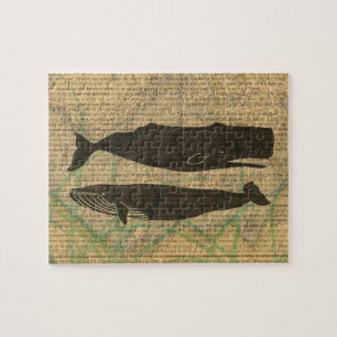  Antique Whale Nautical: Vintage Sea Life  Jigsaw Puzzle