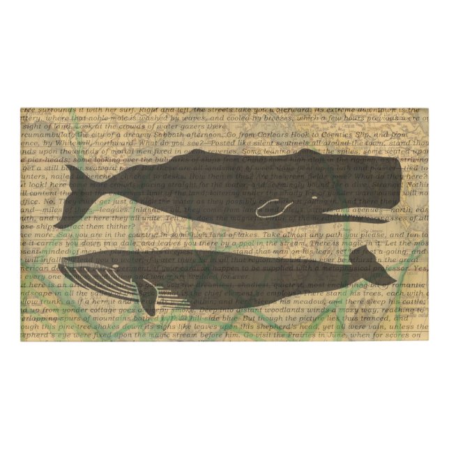  Antique Whale Nautical: Vintage Sea Life  Name Tag (Front)