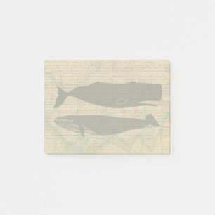 Antique Whale Nautical: Vintage Sea Life Post-it Notes