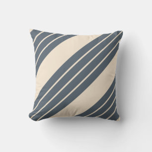 Antique White and Black Coral Stripes Cushion