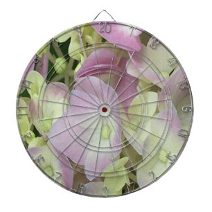 Antique White and Dusty Pink Hydrangea Petals Dartboard