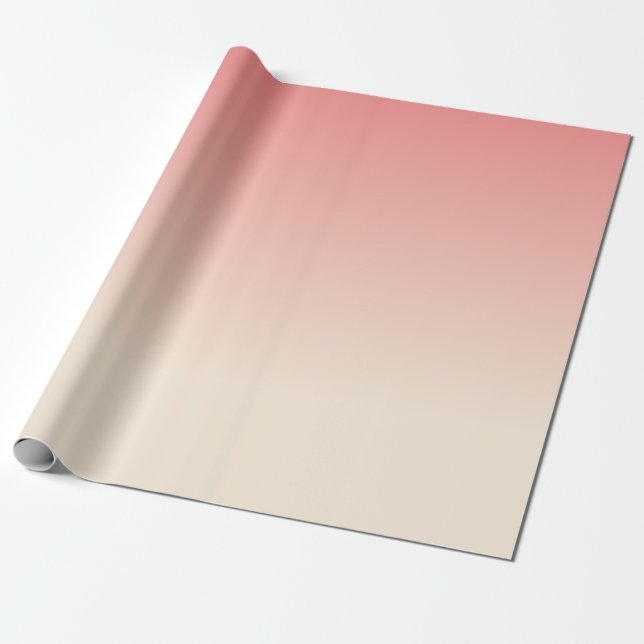 Antique White and Light Coral Ombre Pattern Wrapping Paper (Unrolled)