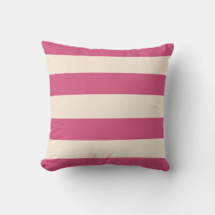 Antique White and Mystic Pink Stripes Cushion