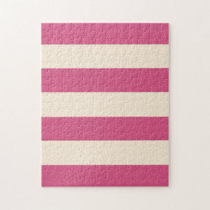 Antique White and Mystic Pink Stripes Jigsaw Puzzle