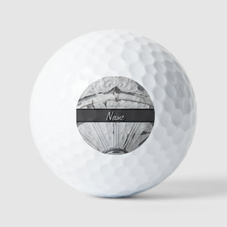 Antique White Circle Ceiling Tile Custom Name Golf Balls