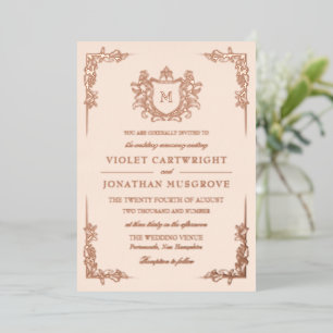 Antique White Hand-Drawn Crest Monogram