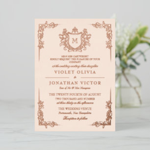 Antique White Hand-Drawn Vintage Crest Monogram