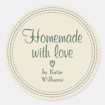 Antique White Homemade With Love Personalised Name