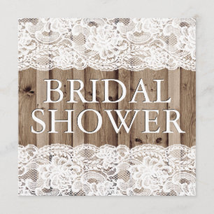 Antique White Lace Bridal Shower Invitation
