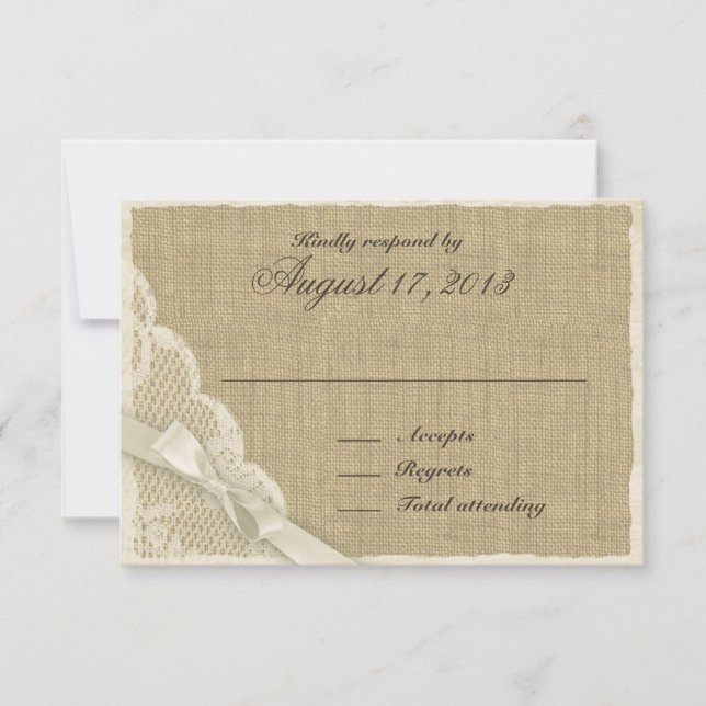 Antique White Lace Country Response Card (Front)
