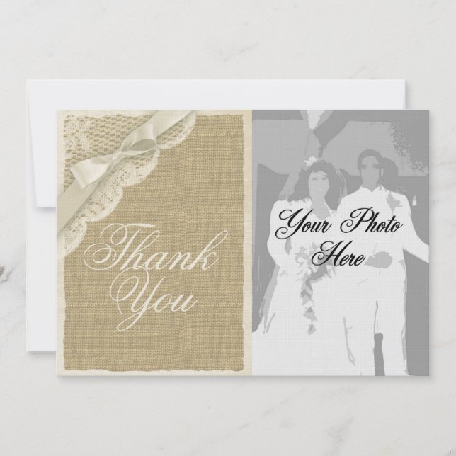 Antique White Lace Country Thank You Card (Front)