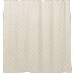 Antique White Moroccan Quatrefoil Pattern Shower Curtain