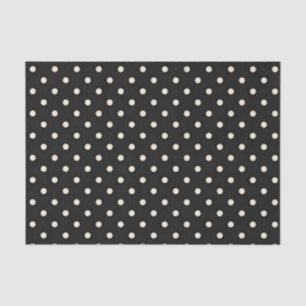 Antique White Polka Dots on Black Tissue Paper