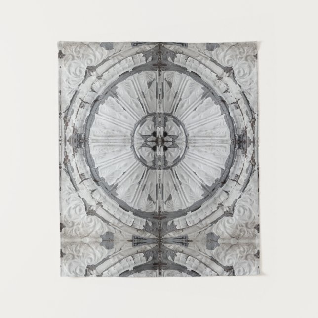 Antique White Quarter Circle Ceiling Tile Tapestry (Front)