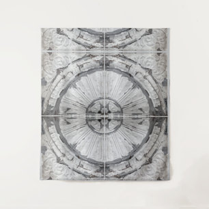 Antique White Quarter Circle Ceiling Tile Tapestry