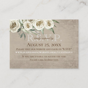 Antique White Roses Online Response Card